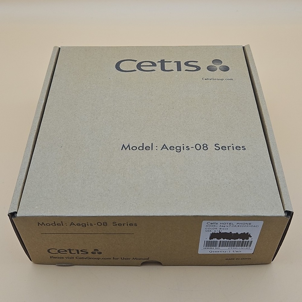 Cetis Aegis-P-08 (80002HDAC) Series Hotel Phone Black Corded VER: A1B1 New